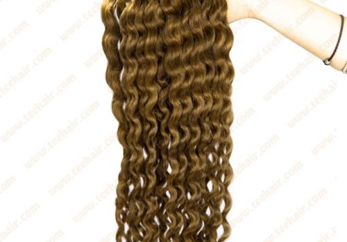 Curly weft human hair extensions