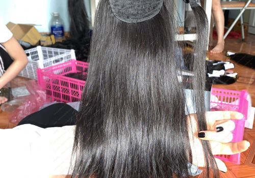 Human ponytail clip in hair extension from 10 inches to 26 inches Thick in straight or wavy / curly wave